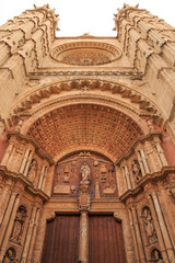 Fototapeta na wymiar Spain, Balearic Islands, Mallorca, Palma de Mallorca. La Seu, Gothic Cathedral.