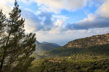 Spain, Balearic Islands, Mallorca, The Serra de Tramuntana mountains awarded World Heritage Status by UNESCO as an area of great physical and cultural significance.