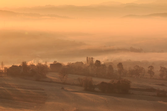 Transylvania, Romania, Maramures County, Dobricu Lapusului and Targu Lapus, territorial view.