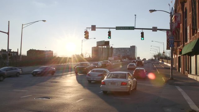 Busy City Intersection