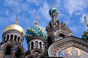 Russia, St. Petersburg, Nevsky Prospekt, The Cathedral of the Resurrection (aka Our Savior on the Spilt Blood), c. 1883-1907. 
