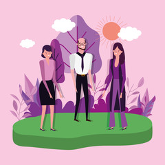 people characters business flat design