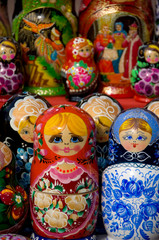Russia, Moscow, Red Square. Typical matryoshka dolls.