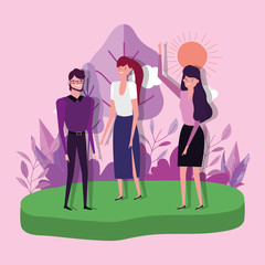 people characters business flat design