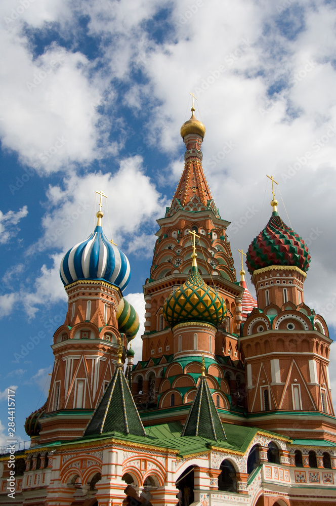 Poster russia, moscow, red square. st. basil's cathedral (aka pokrovsky sobor or cathedral of the intercess