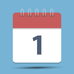 Date 1 simple calendar - Flat calendar icon