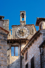 Church tower with clock, Bale, Croatia