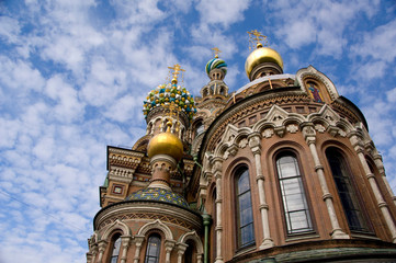 Fototapeta na wymiar Russia, St. Petersburg, Nevsky Prospekt, The Cathedral of the Resurrection (aka Our Savior on the Spilt Blood), c. 1883-1907.