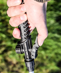 button on submission of a pump nozzle spray solution.