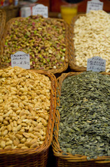 Spain, Catalonia, Barcelona. La Rambla, Popular covered fresh food market, (aka Mercat de la Boqueria or Mercat de Sant Josep)