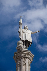 Spain, Madrid. Columbus Square & monument, detail.