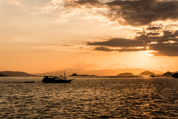 Fototapeta na wymiar Sunset over Komodo archipelago