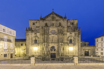 Fototapeta na wymiar Spain, Santiago de Compostela, Monastery of San Martino Pinario Church at Dawn