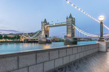UK, London. Twilight Tower Bridge