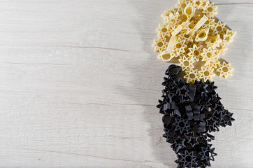 pasta, black and yellow noodles with or without glutem-free egg