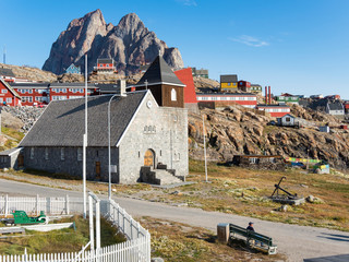 The church. Small town of Uummannaq, northwest Greenland. © Martin Zwick/Danita Delimont