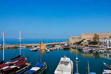 Fototapeta na wymiar Historic harbor and castle, Kyrenia, Turkish Republic of Northern Cyprus