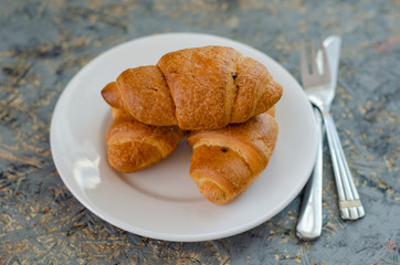 Tasty buttery croissants