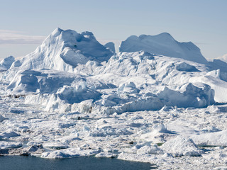 Ilulissat Icefjord also called kangia or Ilulissat Kangerlua at Disko Bay. The icefjord is listed as UNESCO World Heritage Site.