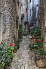 Cobblestone alley, Bale, Croatia