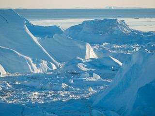 Ilulissat Icefjord also called kangia or Ilulissat Kangerlua at Disko Bay. The icefjord is listed as UNESCO World Heritage Site.