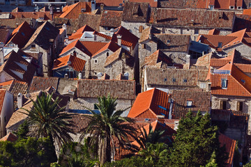 Rooftop views of homes, Hvar Island, one of the most famous Dalmatian Islands, Croatia © Adam Jones/Danita Delimont