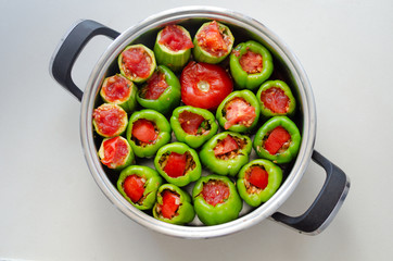 Stuffed vegetable (zucchini ,pepper,tomato)