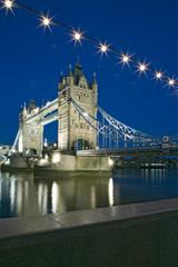 England, London. London Bridge at night. Credit as: Dennis Flaherty / Jaynes Gallery / DanitaDelimont. com
