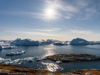 Ilulissat Icefjord also called kangia or Ilulissat Kangerlua at Disko Bay. The icefjord is listed...