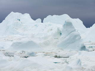 Ilulissat Icefjord also called kangia or Ilulissat Kangerlua at Disko Bay. The icefjord is listed as UNESCO World Heritage Site.