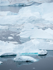 Ilulissat Icefjord also called kangia or Ilulissat Kangerlua at Disko Bay. The icefjord is listed...