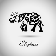 Abstract elephant of patterns. Vector illustration