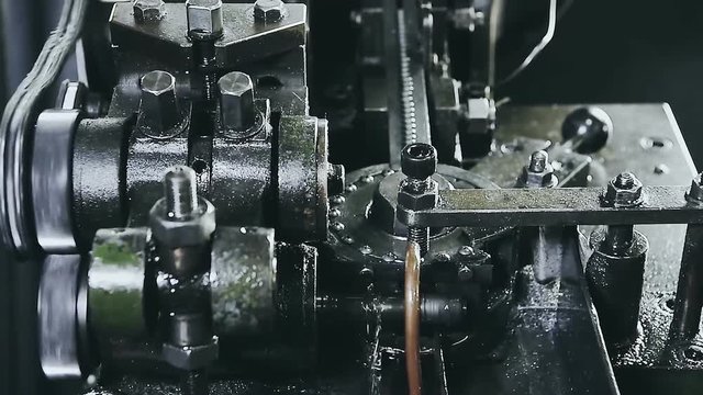 production of screws (close-up)