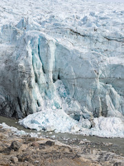Fototapeta na wymiar Terminus of the Russell Glacier. Landscape close to the Greenland Ice Sheet near Kangerlussuaq, Greenland, Denmark