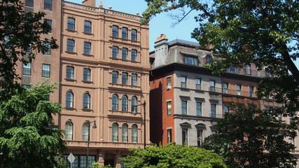 Fototapeta premium Boston, USA: Altbau Fassaden in Beacon Hill