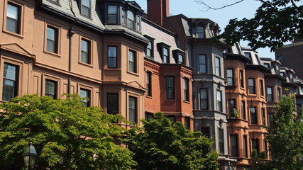 Fototapeta na wymiar Boston, USA: Altbauten in Back Bay