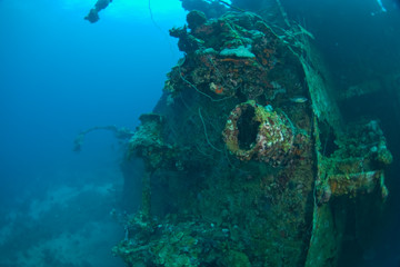 Japanese Teshio Maru Standard 1 V Freighter Wreck from WWII, Palau, Micronesia, Western Pacific