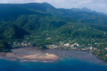 Fototapeta premium Aerial of the island of Upolu, Samoa, South Pacific
