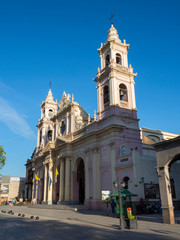 Salta Cathedral (Santuario Nuestro Senor y la Virgen del Milagro). Town of Salta, north of Argentina, located in the foothills of the Andes.