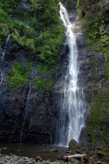 Obraz premium South Pacific, French Polynesia,Tahiti. The 3 Waterfalls Park (aka Les 3 Cascades)