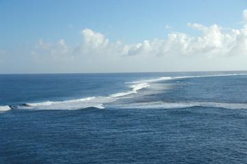 South Pacific, French Polynesia, Moorea, Opunohu Bay. Reef that surrounds the island of Moorea.