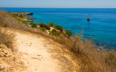  clear blue sea and rocks near protaras cyprus