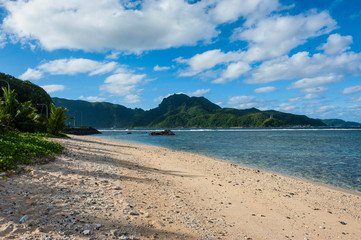 Fototapeta na wymiar Coconut point in Tutuila island, American Samoa, South Pacific