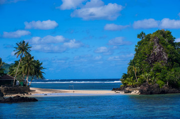 Little beach on the east coast of Tutuila island, American Samoa, South Pacific