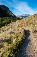 Fototapeta na wymiar Trek up to Mount Fitzroy from the Unesco World Heritage Site El Chalten, Argentina, South America