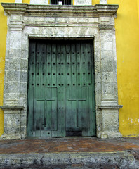 Neighborhood church in the Plaza de la Trinidad, Old City- Ciudad Vieja, Cartagena, Colombia.