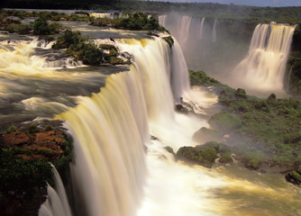 Brazil, Igwacu Falls, Igwazu Falls. Towering Igwacu Falls thunders into the Igwacu River.