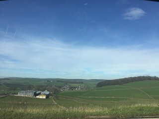 landscape with blue sky and clouds
