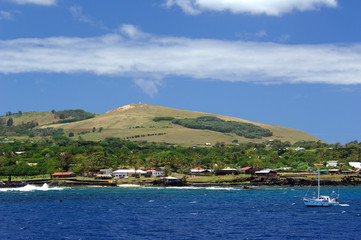 Fototapeta na wymiar Chile, Easter Island (aka Rapa Nui). Coastal views of Hanga Roa.