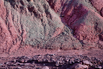 Rainbow Valley, named for the brilliant colors of the mineral rich rocks.